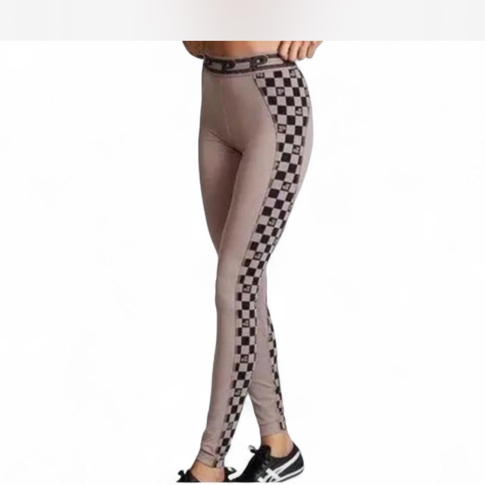 PINK Victoria's Secret Checkered Leggings - Brown and Black